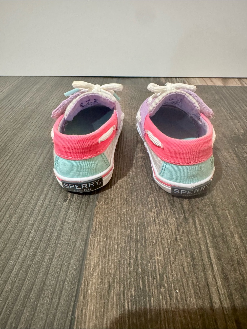 Sperry Intrepid Crib Gingham Boat Shoes Girls Toddler Size 2M Pink Purple - Picture 7 of 15